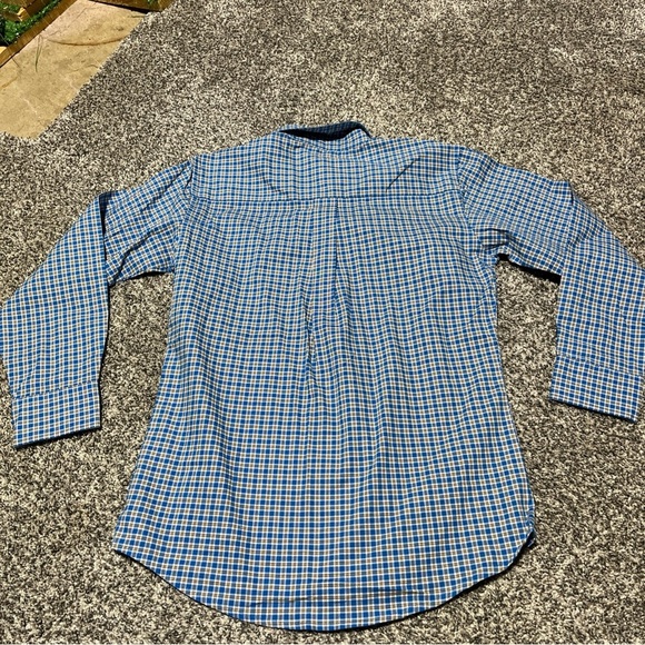 wrangler 20x competition shirt youth boy L blue plaid cowboy long sleeve rodeo - Picture 10 of 10